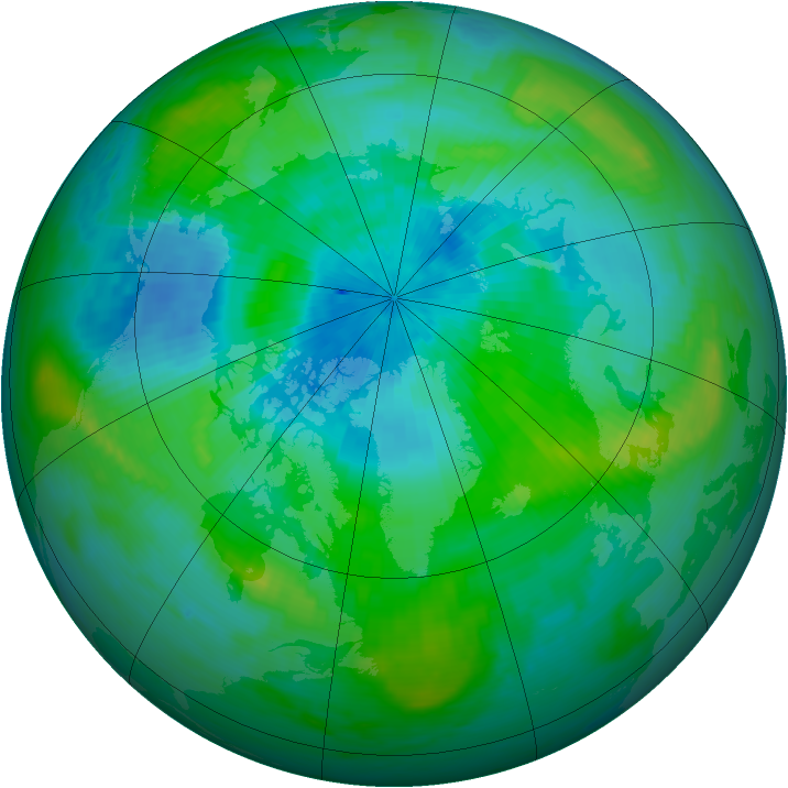 Arctic ozone map for 07 September 1985